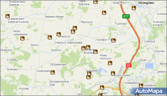 mapa Kocięcin Brodowy, Kocięcin Brodowy na mapie Targeo