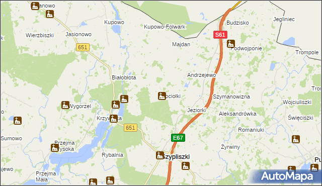 mapa Kociołki gmina Szypliszki, Kociołki gmina Szypliszki na mapie Targeo