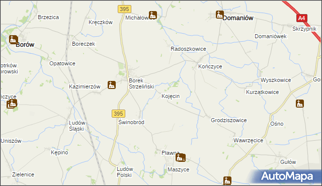 mapa Kojęcin, Kojęcin na mapie Targeo