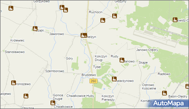 mapa Kokczyn Drugi, Kokczyn Drugi na mapie Targeo