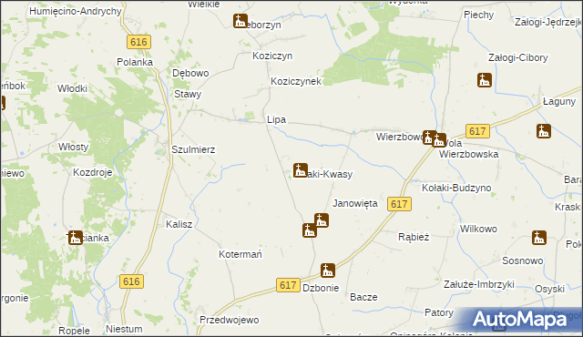 mapa Kołaki-Kwasy, Kołaki-Kwasy na mapie Targeo