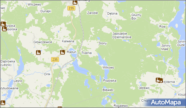 mapa Kolano gmina Dziemiany, Kolano gmina Dziemiany na mapie Targeo