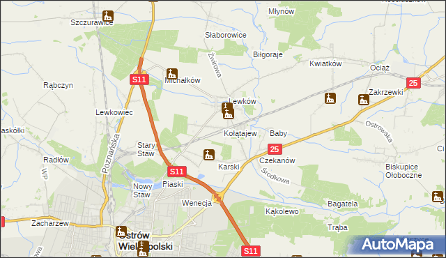 mapa Kołątajew, Kołątajew na mapie Targeo