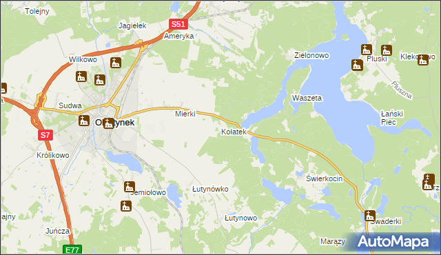 mapa Kołatek, Kołatek na mapie Targeo