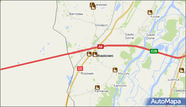 mapa Kołbaskowo, Kołbaskowo na mapie Targeo