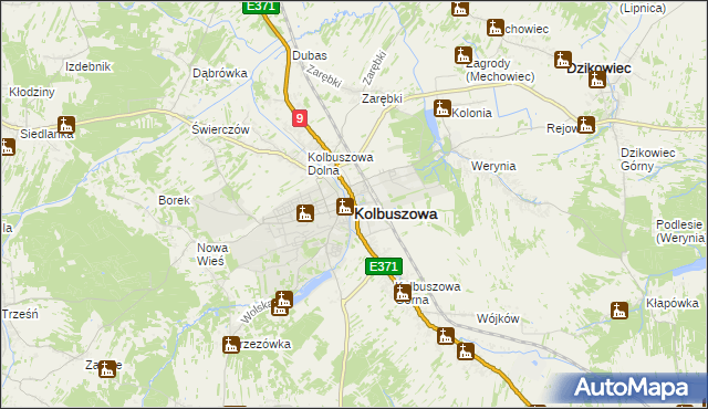 mapa Kolbuszowa, Kolbuszowa na mapie Targeo