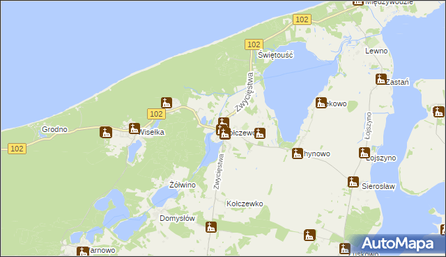 mapa Kołczewo, Kołczewo na mapie Targeo