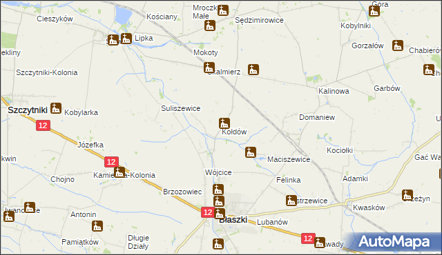 mapa Kołdów, Kołdów na mapie Targeo