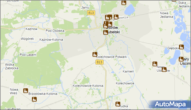 mapa Kolechowice-Folwark, Kolechowice-Folwark na mapie Targeo