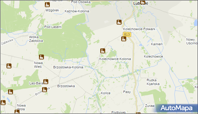 mapa Kolechowice-Kolonia, Kolechowice-Kolonia na mapie Targeo