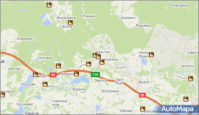 mapa Koleczkowo, Koleczkowo na mapie Targeo