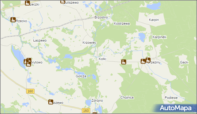 mapa Kołki, Kołki na mapie Targeo