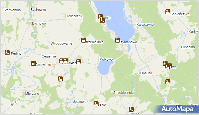 mapa Kolkowo, Kolkowo na mapie Targeo