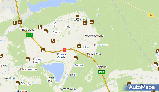 mapa Kolnica gmina Augustów, Kolnica gmina Augustów na mapie Targeo