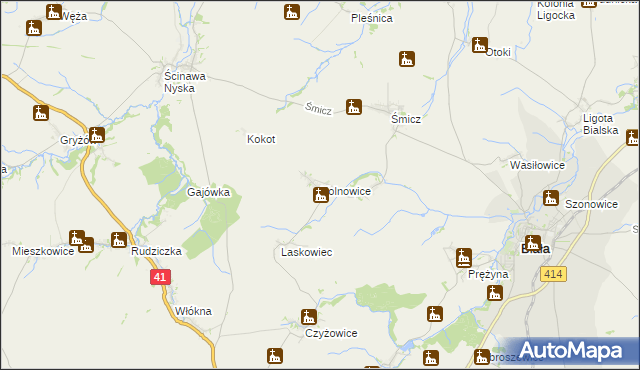 mapa Kolnowice, Kolnowice na mapie Targeo