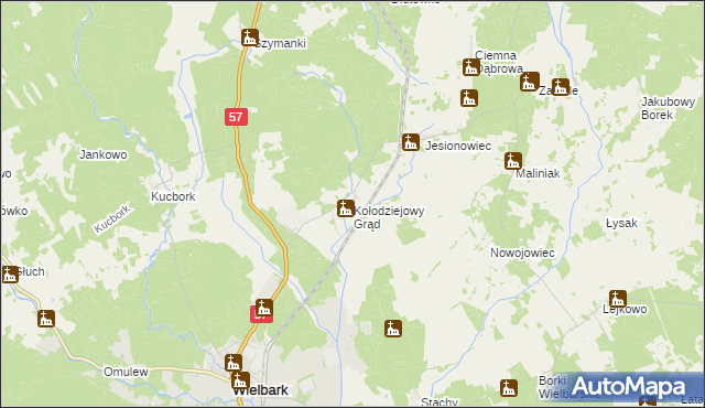 mapa Kołodziejowy Grąd, Kołodziejowy Grąd na mapie Targeo