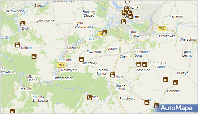 mapa Kolonia Chełmska, Kolonia Chełmska na mapie Targeo