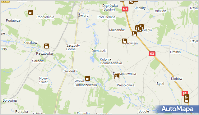 mapa Kolonia Domaszewska, Kolonia Domaszewska na mapie Targeo