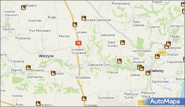 mapa Kolonia Gałkowice, Kolonia Gałkowice na mapie Targeo