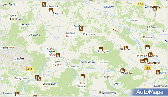 mapa Kolonia Grabostów, Kolonia Grabostów na mapie Targeo