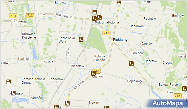 mapa Kolonia Łaznów, Kolonia Łaznów na mapie Targeo