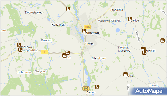 mapa Kolonia Maszewo, Kolonia Maszewo na mapie Targeo