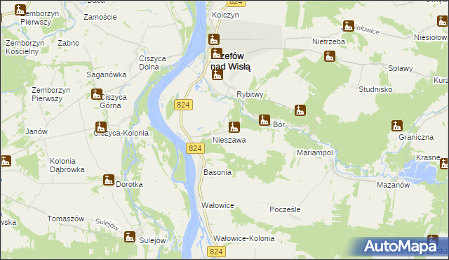 mapa Kolonia Nieszawa, Kolonia Nieszawa na mapie Targeo