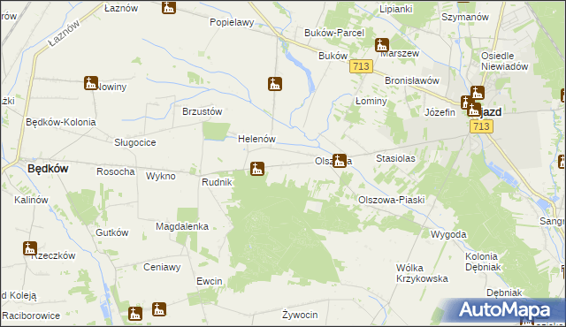 mapa Kolonia Olszowa, Kolonia Olszowa na mapie Targeo