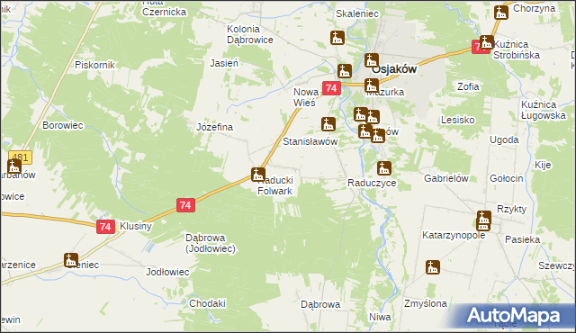 mapa Kolonia Raducka, Kolonia Raducka na mapie Targeo