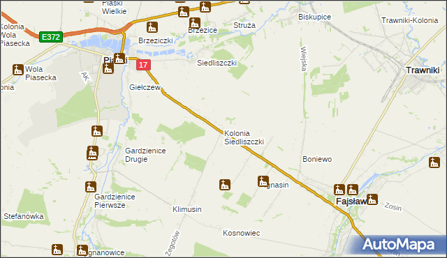 mapa Kolonia Siedliszczki, Kolonia Siedliszczki na mapie Targeo