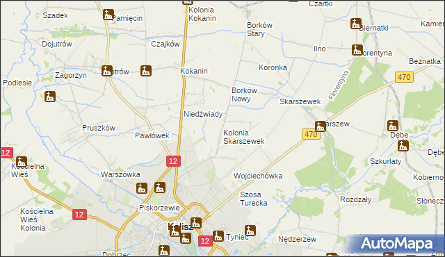 mapa Kolonia Skarszewek, Kolonia Skarszewek na mapie Targeo