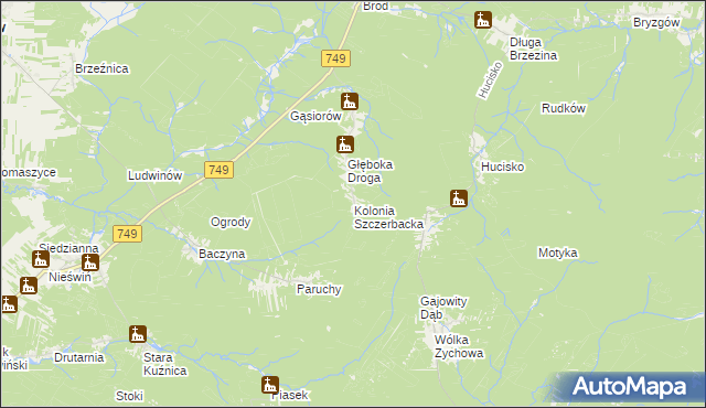 mapa Kolonia Szczerbacka, Kolonia Szczerbacka na mapie Targeo