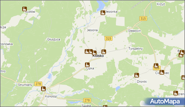 mapa Kolsko, Kolsko na mapie Targeo