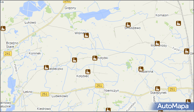 mapa Kołybki, Kołybki na mapie Targeo