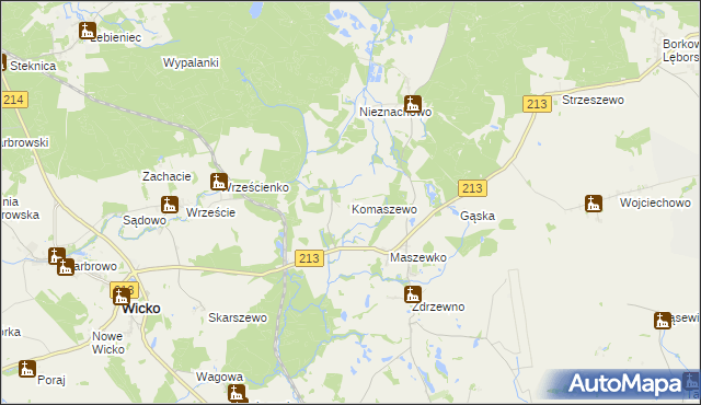 mapa Komaszewo, Komaszewo na mapie Targeo