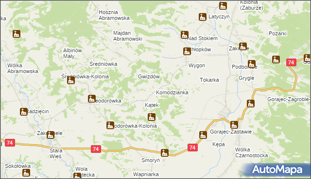 mapa Komodzianka, Komodzianka na mapie Targeo