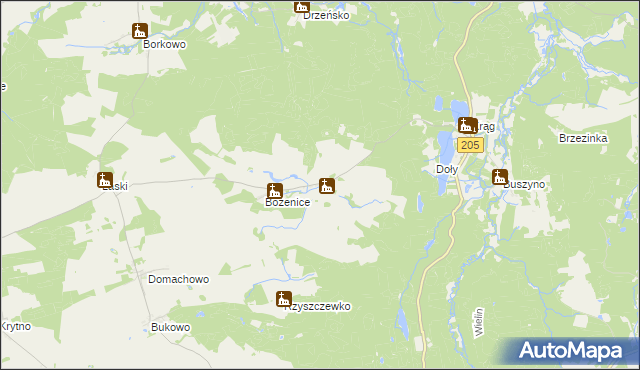 mapa Komorowo gmina Polanów, Komorowo gmina Polanów na mapie Targeo