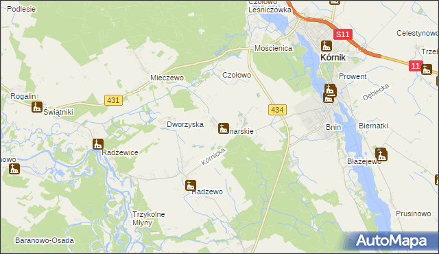 mapa Konarskie gmina Kórnik, Konarskie gmina Kórnik na mapie Targeo