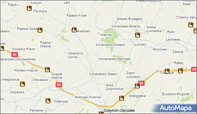 mapa Konarzewo-Marcisze, Konarzewo-Marcisze na mapie Targeo