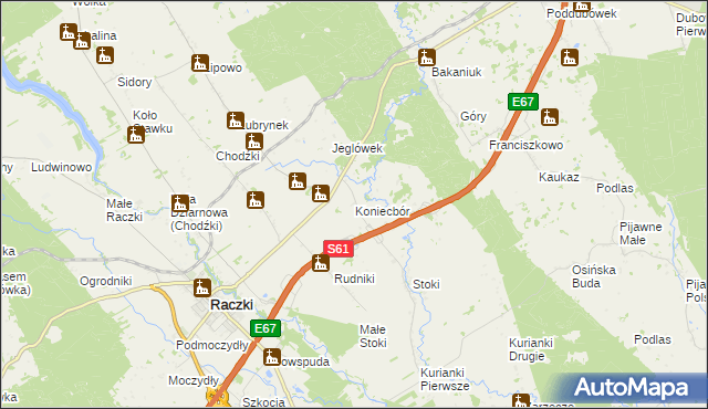 mapa Koniecbór, Koniecbór na mapie Targeo