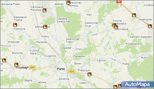 mapa Konieczki gmina Panki, Konieczki gmina Panki na mapie Targeo