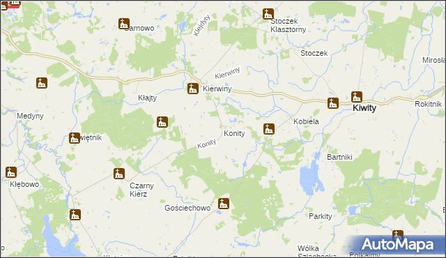 mapa Konity, Konity na mapie Targeo