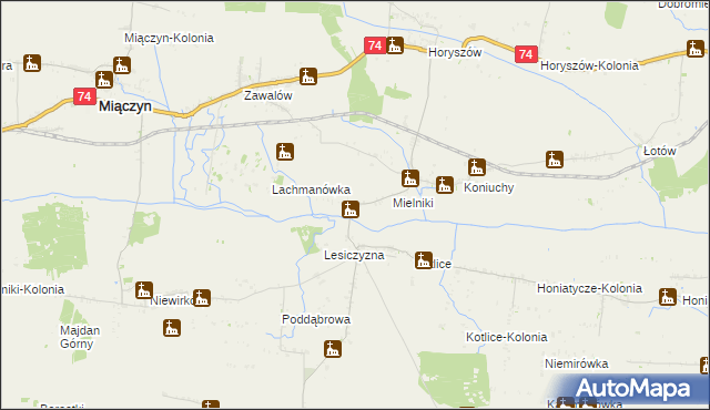 mapa Koniuchy-Kolonia, Koniuchy-Kolonia na mapie Targeo