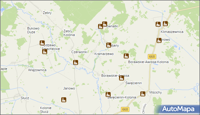 mapa Konopki-Awissa, Konopki-Awissa na mapie Targeo