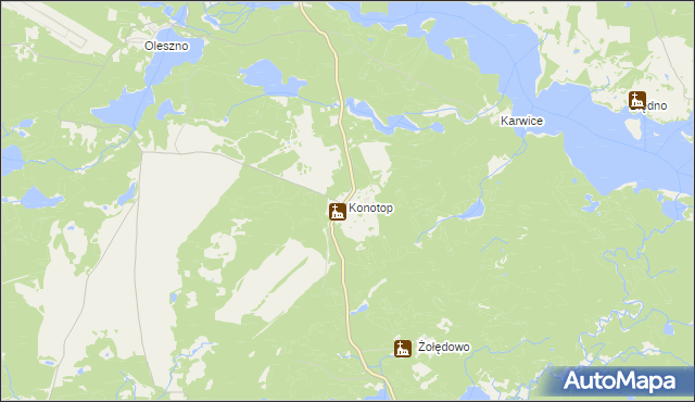 mapa Konotop gmina Drawsko Pomorskie, Konotop gmina Drawsko Pomorskie na mapie Targeo