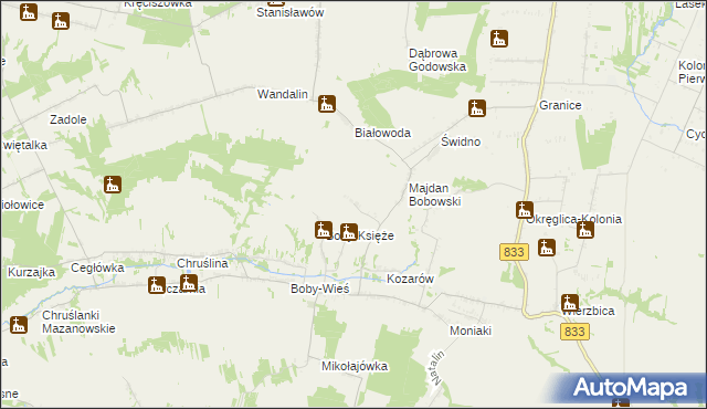 mapa Konradów gmina Urzędów, Konradów gmina Urzędów na mapie Targeo