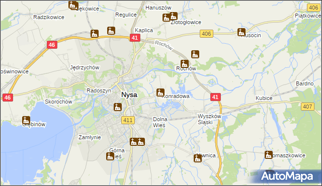 mapa Konradowa, Konradowa na mapie Targeo