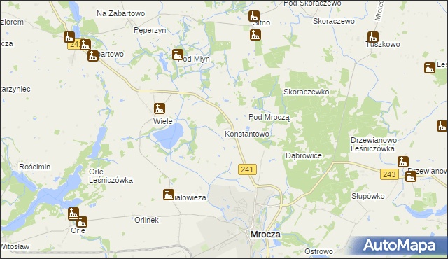 mapa Konstantowo gmina Mrocza, Konstantowo gmina Mrocza na mapie Targeo