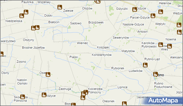 mapa Konstantynów gmina Kocierzew Południowy, Konstantynów gmina Kocierzew Południowy na mapie Targeo