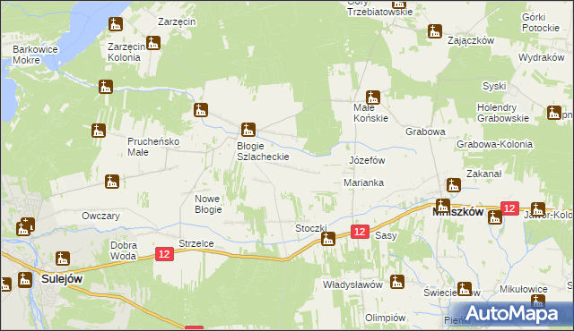 mapa Konstantynów gmina Mniszków, Konstantynów gmina Mniszków na mapie Targeo